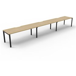 Rapid Infinity 3 Person Single Sided Workstation-Profile Leg 1200Wx750Dx730H- NO/BL