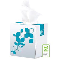 Livi Essentials Facial Tissues Cube Hypoallergenic 2 Ply 90 Sheets Box