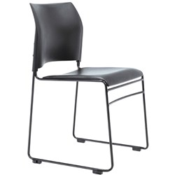 Buro Maxim Visitor Chair Black Sled Base Poly Back Padded Vinyl Seat (FreightApp)