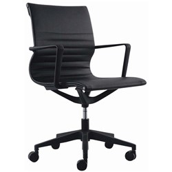 Buro Diablo Med Back Meeting Chair Dynamic Seat Black PU Seat & Back (Freight Applies)