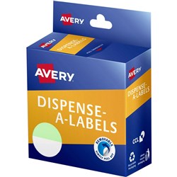 Avery Dispenser Label 24mm 1/2 Mint Dot Pack of 300