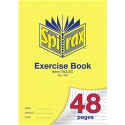 Spirax Exercise Book 100 A4 48 Page 8mm Ruled Pack 20