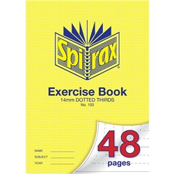 Spirax Exercise Book 103 A4 48 Page 14mm Dotted Thirds Pack 20