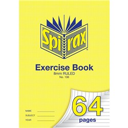 Spirax Exercise Book 106 A4 64 Page 8mm Ruled Pack 20