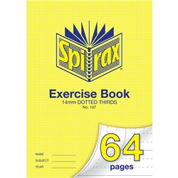 Spirax Exercise Book 107 A4 64 Page 14mm Dotted Thirds Pack 20