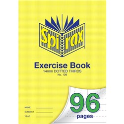 Spirax Exercise Book 109 A4 96 Page 14mm Dotted Thirds Pack 10