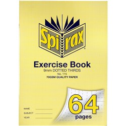 Spirax Exercise Book 115 A4 64 Page 9mm Dotted Thirds Pack 20