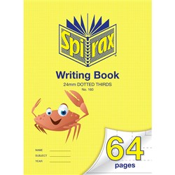 Spirax 160 Writing Book 335 x 240mm 64 Page 24mm Dotted Thirds Pack Of 10