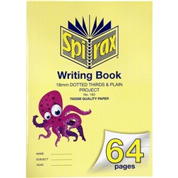 Spirax Writing Book 162 335x240mm 64 Page 18mm Dotted Thirds Pack 10
