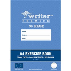 Writer Premium Exercise Book A4 8mm Ruled 96 Pages Pack 10