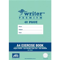 Writer Premium Exercise Book A4 Queensland Year 3/4 Ruled 48 Pages Pack 20