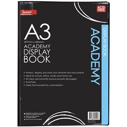 Jasart Academy Display Book A3 20 Pockets Pack 6