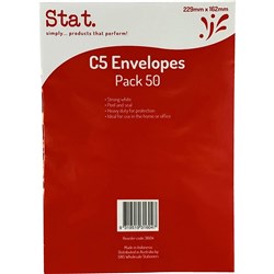 Stat Peel And Seal Envelope C5 Heavy Duty White Pack of 50