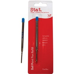 Stat Ballpoint Pen Refill Parker Compatible Fine Blue each