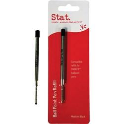 Stat Ballpoint Pen Refill Parker Compatible Medium Black each