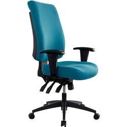 Buro Tidal Office Chair High Back With Arms Seat Slide Teal Fabric Seat&Back (FreightApp)