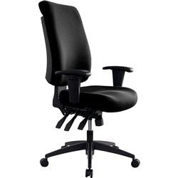 Buro Tidal Office Chair High Back W Arms Seat Slide Black Fabric Seat &Back (FreightApp)