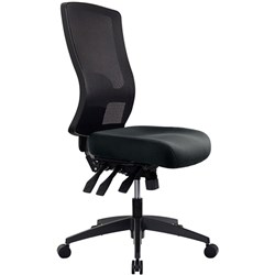 Buro Tidal Office Chair High Mesh Back No Arms Seat Slide Black Fabric Seat (FreightApp)