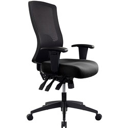 Buro Tidal Office Chair High Mesh Back With Arms Seat Slide Black Fabric Seat (FreightApp)