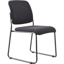 Buro Mario Sled Base Chair No Arms Black Fabric Seat And Back (Freight Applies)