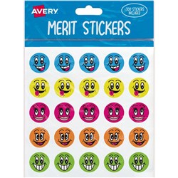 Avery Merit Stickers 300 Labels Smiley Faces Assorted