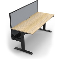 Rapidline Boost+ Single Sided Workstation + Screen + Tray 1500Wx750Dx1330mmH Oak/Black
