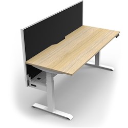 Rapidline Boost+ Single Sided Workstation + Screen + Tray 1500Wx750Dx1330mmH Oak/White