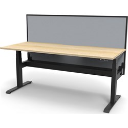 Rapidline Boost+ Single Sided Workstation + Screen + Tray 1800Wx750Dx1330mmH Oak/Black