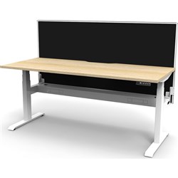 Rapidline Boost+ Single Sided Workstation + Screen + Tray 1800Wx750Dx1330mmH Oak/White