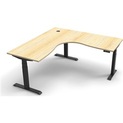 Rapidline Boost+ Corner Workstation 1800/1800W x 750D x 1270mmH Oak/Black