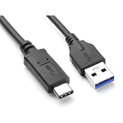Lindy 1m USB-C 3.1 to USB-A Cable 3A - Black Line