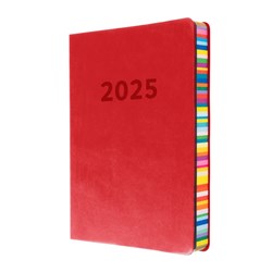 Collins Edge Rainbow Diary A5 Day to a Page Red