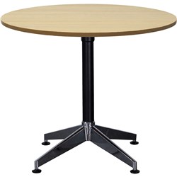 Rapidline Typhoon Round Table 900D x 730mmH Natural Oak Top Black Base