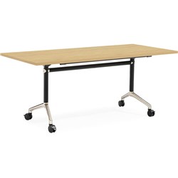 Rapidline Typhoon Flip Top Table 1500W x 750D x 750mmH Natural Oak Top Black Frame