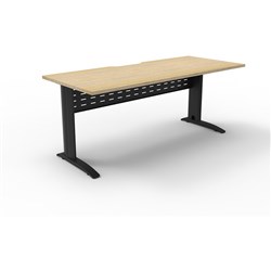 Rapidline Deluxe Rapid Span Straight Desk 1500w x 750D x 730mmH Natural Oak/Black