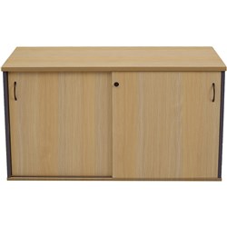 Rapidline Credenza Sliding Doors 1500W x 450D x 730mmH Natural Oak and Ironstone