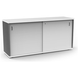 Rapidline Credenza Sliding Doors 1800W x 450D x 730mmH Natural White and Ironstone