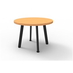 Rapidline Eternity Round Coffe Table 600D x 450mmH Beech Top Black Base