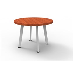 Rapidline Eternity Round Coffee Table 600D x 450mmH Cherry Top White Base