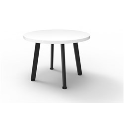 Rapidline Eternity Round Coffee Table 600D x 450mmH Natural White Top Black Base