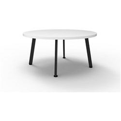 Rapidline Eternity Round Coffee Table 900D x 450mmH Natural White Top Black Base