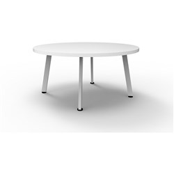Rapidline Eternity Round Coffee Table 900D x 450mmH White Top White Satin Base