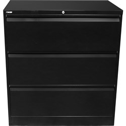 Rapidline GO Lateral Filing  Cabinet 3 Drawer 900W x 473D x 1016mmH Black
