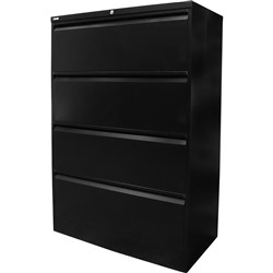 Rapidline GO Lateral Filing  Cabinet 4 Drawer 900W x 473D x 1321mmH Black