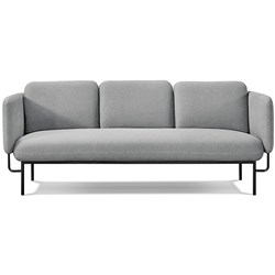 Rapidline Capri Loung Chair 3 Seater Steel Black Base Light Grey Seat