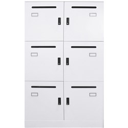 Rapidline GO Office Locker 6 Lockable Compartments 800W x 486 x 1375mmH White China