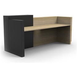 Rapidline Sempre Reception Counter 2400W x 950D x 1150mmH Natural Oak and Black