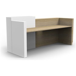 Rapidlin Sempre Reception Counter 2400W x 950D x 1150mmH Natural Oak and White