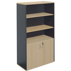 Rapidline Rapid Worker Half/D Lockable Wall Unit 900W x 450D x 1800mmH Oak And Ironstone