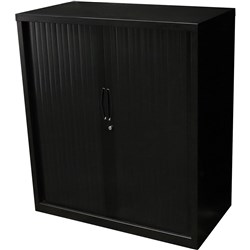 Rapidline GO Tambour Door Cupboard No Shelves Included 1200W x 473D x 1016mmH Black